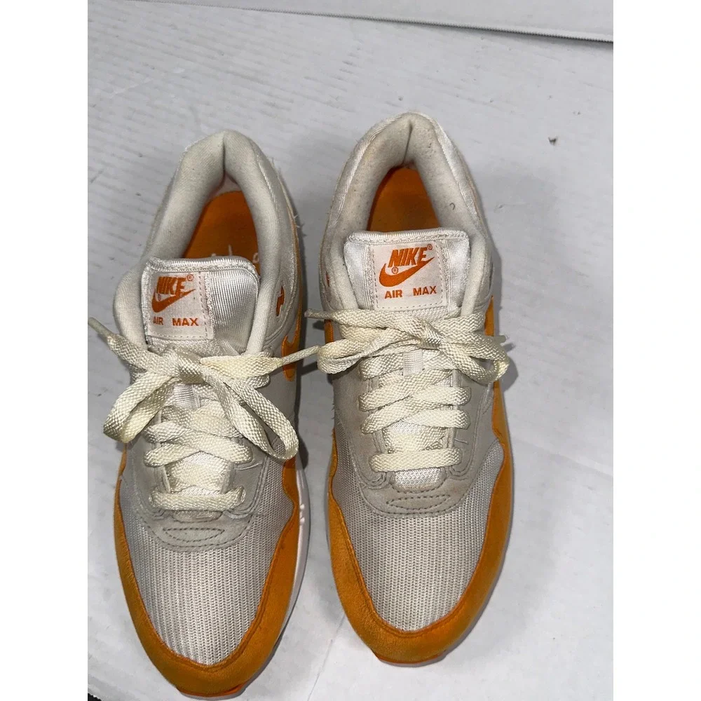 Nike Air‎ Max 1 Magma Orange White Grey Mens Size 8 DC1454-101 Low Top Sneakers
